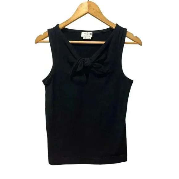 Kate Spade Pomona Front Tie Bow Tank Top Black Size Small Sleeveless - Picture 1 of 5